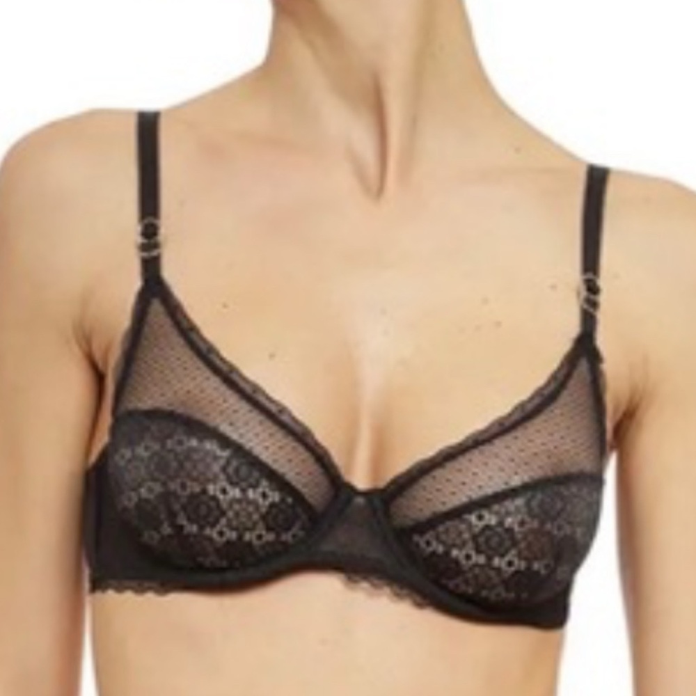 Stella McCartney Black Lace Underwire Sheer Bra —NWT